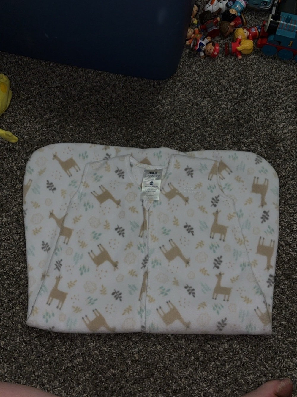 HALO SleepSack Swaddle in White with Tan Deer Print - Cozy Baby Pajamas